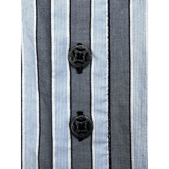 7 Diamonds Men’s Long Sleeve 2XL Shirt Gray White Button Up Eagle Accents - Picture 3 of 16